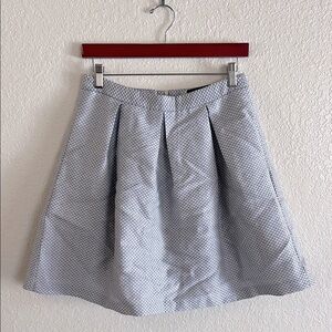 Reserved Silver Polka Dotted Mini A-Line Skirt Pleated Cocktail